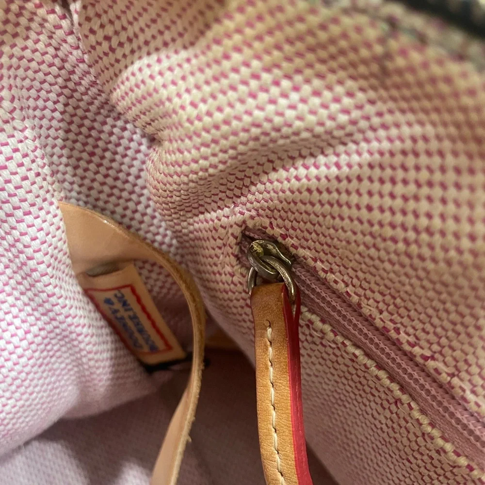 Dooney & Bourke Black and Tan Duffel Bag - Picture 6 of 8
